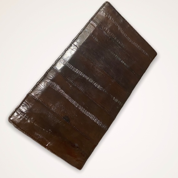 Genuine Eelskin Billfold Breast Pocket Wallet WOW - Picture 2 of 8